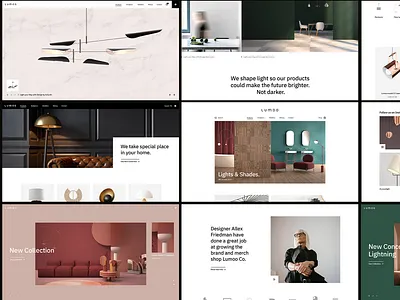 Lucent homepages furniture lightning shop online store product showcase ui webdesign