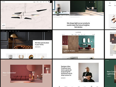 Lucent homepages furniture lightning shop online store product showcase ui webdesign