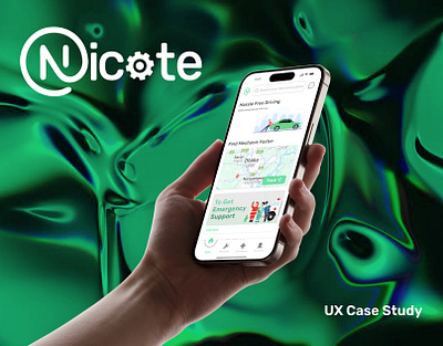 Nicote App - Case Study on Highway Mechanic Locator app design case study creative design figma design highway mechanic mechanic locator mobile app nicote app product design trabler ui ui design ux ux design