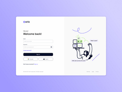 Sign in - Welcome back branding illustrations software ui ux