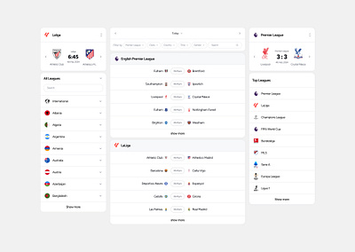 Layout Components design football laliga pl premier league soccer sports tech ui ui design ux ux design