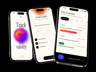 Tracking App app dashboard goals list minimal mobile task todo tracker tracking ui ux