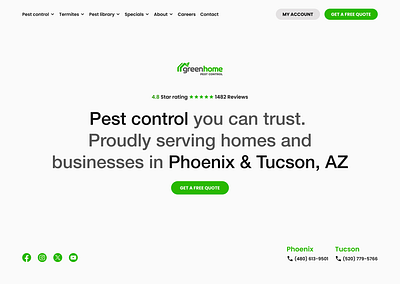 Hero redesign for Pest Control Business hero design hero redesign landing page pest control pest control hero pest control hero redesign website website redesign