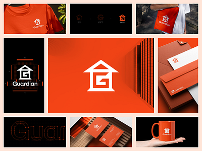 Guardian - Logo / Brand Identity Design architecture bento brand identity branding building clean construction design graphic design grid home house identity logo logogrid minimal monogram real estate symbol typography