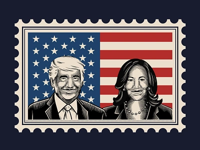 US election 2024 with engraving style 🇺🇸 cross hatching donaldtrump election2024 engraving engraving drawing kamalaharris logo stamp uselection vintage