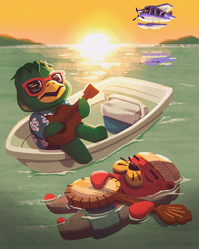 Sea Shanty ⚓️ animal crossing fanart illustration kappn nintendo painting pascal