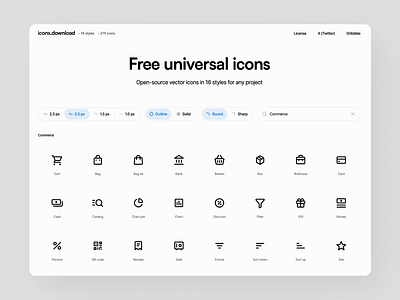 Free Icons in 16 styles free icons open source outline solid vector