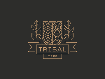 Tribal Cafe - Visual Identity badge bean branding cafe cherry coffee drop identity logo design minimalist modern monoline pattern plant pure royal tribal tribe visual water