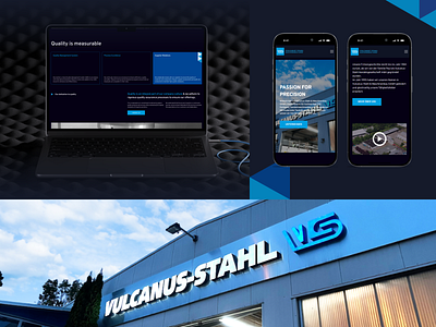 Vulcanus - Stahl - Branding Strategy & Website Redesign branding cnc design graphic design illustration logo mockup redesign showcase ui vector visual website