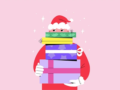 Secret Santa illustration art christmas christmas gift gift illustration new year presents santa claus secret santa vector