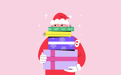 Secret Santa illustration art christmas christmas gift gift illustration new year presents santa claus secret santa vector