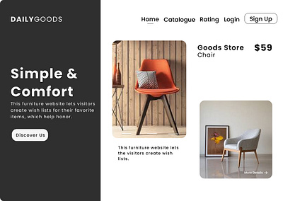 DailyGoods animation design furnitures ladingpage ui ux website