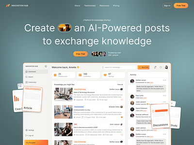 Innovation Hub - Knowledge Hub Web Platform ai animation community dashboard design figma hub illustration knowledge platform ui ux web