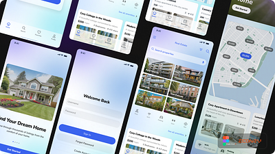 🏢 Real Estate UI/UX by econev app booking branding design econev evgheniiconev graphic design illustration ios lizzardlab logo real estate rent ui ux vector