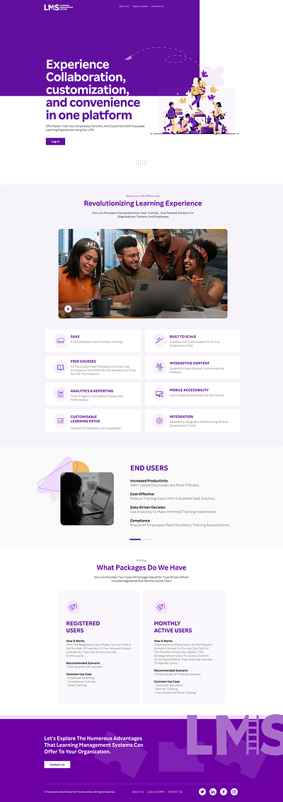 Learning Management System Website design illustration learning management system lms purple ui design ux design website design