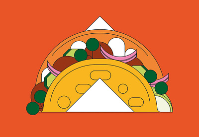 Tacos color design eat food illustration illustrator restaurant shape streetfood tacos texture vector