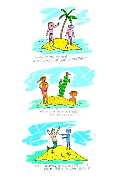 Couples 1 cartoon couples doodles humor illustration islands quickhoney relation ships vacation