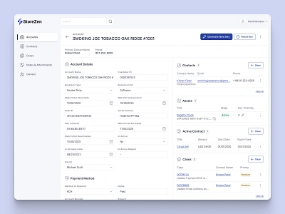 StoreZen Web App: All-in-One POS Management for Retail Success admin panel billing solutions case management contact management contract management crm integration inventory management pos admin pos system retail dashboard retail solutions store management store setup ux design web app design