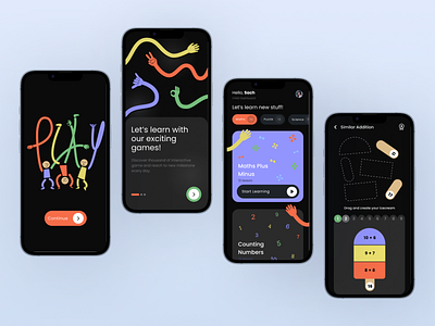 Playful Learning appdesign childrensapp colorfuldesign educationalapp illustration interactiveapp kidfriendly learningapp minimaldesign mobileapp playfullearning productdesign userexperience userinterface