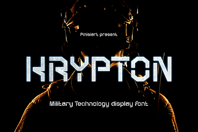 KRYPTON – Military Technology Display Font branding dark futuristic font design logo modern military font