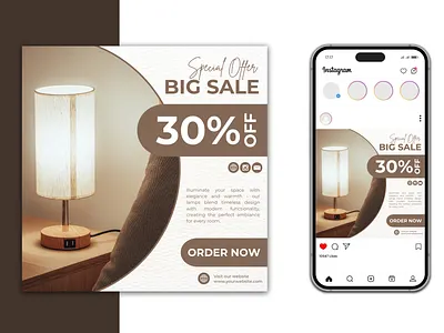 Lamp Social Media Post Design adobe photosop design graphic design lamp social media post design poster design social media design social media post