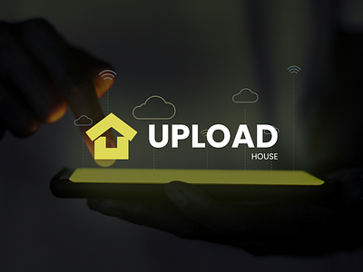 LOGO - Upload House app arrow brand data database design digital folders help helper house icon informations logo organize protection store tech up upload