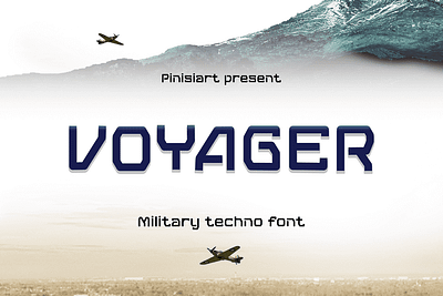 VOYAGER – Military Techno Display Font industrial font style