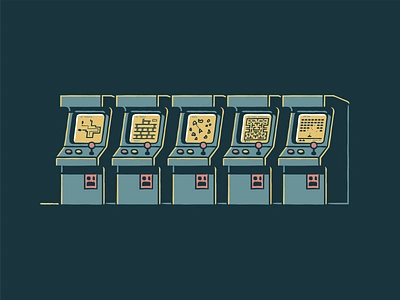 Arcade Games 80s 8bt arcade arcade machine coins console controller defender design donkey kong games icon icon set illustration joystick machine packman retro super mario tron