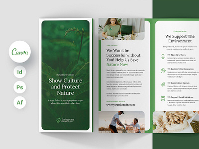 Ecology Brochure Tri-Fold Canva InDesign Photoshop Template brochure brochure design brochure designer brochure download brochure template brochure trifold canva brochure canva download canva pro canva template corporate brochure digital products ecology brochure envato elements etsy shop grapchic template green brochure indesign template photohop template print template