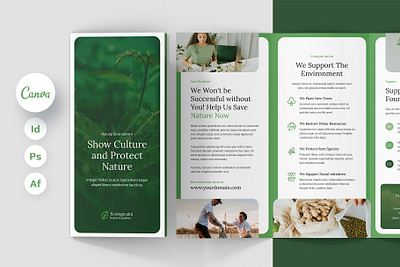 Ecology Brochure Tri-Fold Canva InDesign Photoshop Template brochure brochure design brochure designer brochure download brochure template brochure trifold canva brochure canva download canva pro canva template corporate brochure digital products ecology brochure envato elements etsy shop grapchic template green brochure indesign template photohop template print template