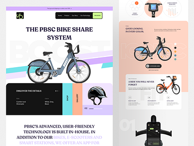 Electric Bike Ride Web Design-Landing Page bike ride website desig colorful web cyclist ebike ecommerce electric bike electric bike ride landing page footer how it works landing page smart bike uiux web web design