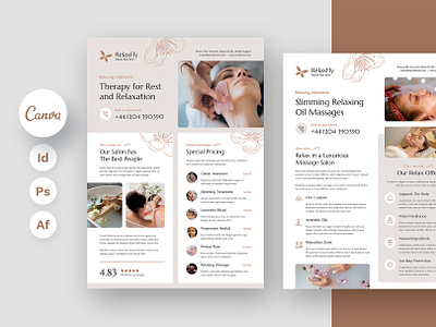 Spa Salon Flyer Canva InDesign Template beauty business brochure template canva template digital products download now envato elements esty flyer flyer canva flyer design flyer print template flyer template graphic template indesign template instant download massage service photohop template print design print template spa salon