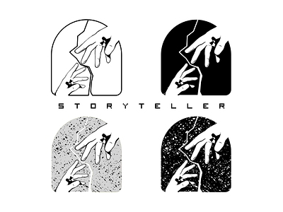 Storyteller Badges adventure badge branding communication emblem graphic design illustration line line art lineart logo media modern monoline negative space publisher texture vector vintage