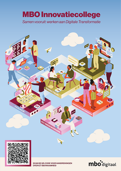 Isometric educational poster design character design editorial education educational illustration illustrator isometric people poster school website