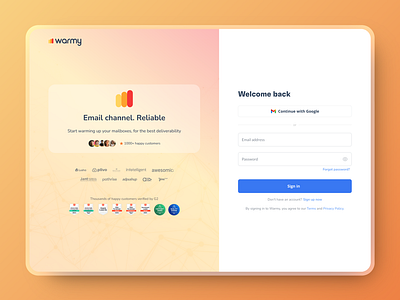 WARMY - Login Screen branding ui