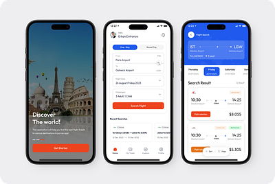 Flight Booking Mobile App ui