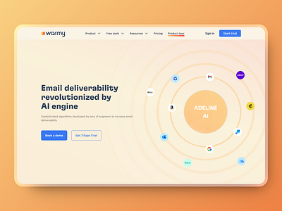 Warmy - Adeline AI branding ui