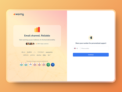 Warmy - Onboarding UI branding ui