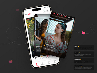 Dating Mobile App app app design chatting dating dating app datingapp interface match finder messenger app mobile mobile app mobile dating mobile dating app online dating social app swipe tinder uidesign