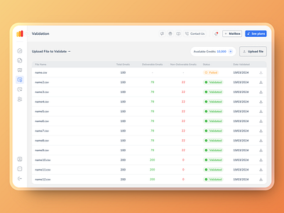 Warmy - Validation Dashboard UI branding ui