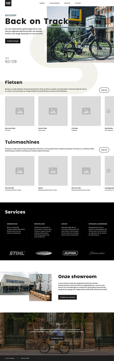 Van Sompel bicycles & garden machinery branding design logo ui