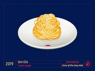 Icon of the Day #66 barilla cacio e pepe cheese design icon icons illustration pasta pepper spaghetti