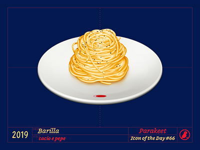 Icon of the Day #66 barilla cacio e pepe cheese design icon icons illustration pasta pepper spaghetti