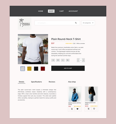 Product Description Page for an Ecommerce Website checkout ecommerce product description shopping ui ui design