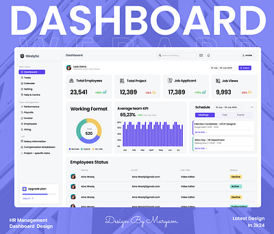 HR Management Dashboard UI design branding dashboarddesign design employeemanagement figma graphic design hrmanagement humanresources illustration managementdashboard ui uicreative uidesign uiux userinterface uxdesign workforceanalytics