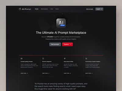 Ai-Prompt - Website Design ai ai code ai markteplace ai prompts landing page prompt generation prompt market prompt sell promptbase prompts promt promt marketplace sell prompt uidesign website website design