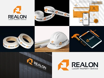 Real estate, construction brand identity design branding construction construction logo design estate graphic designer home letter logo logo logo design logomark logotype modern print r r letter r logo real real estate