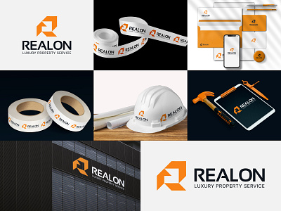 Real estate, construction brand identity design branding construction construction logo design estate graphic designer home letter logo logo logo design logomark logotype modern print r r letter r logo real real estate