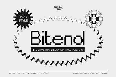 Bitend Geometric Edgy Y2K Pixel Font playful font