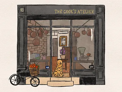 The Cook's Atelier architecture art bespoke digital illustration drawing illustration procreate shopfront
